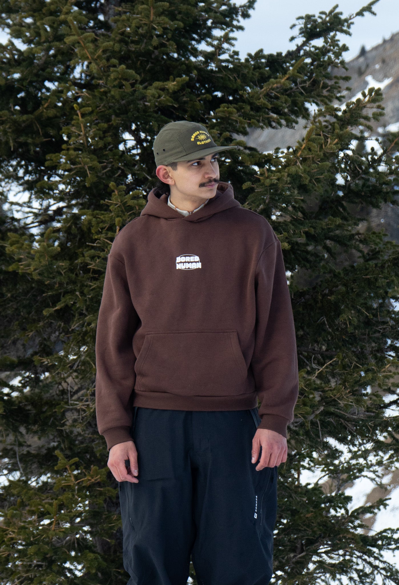 Hoodie Unisex Marron - Wolf at Sunset